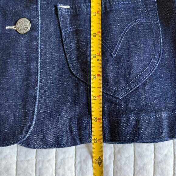 Levi’s Denim Blazer Y2K Vintage Jean Jacket Silver Detail Women’s Small Bling - Picture 12 of 14